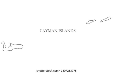 Cayman Island gray line map