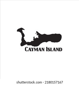 Cayman Island map and black lettering design on white background