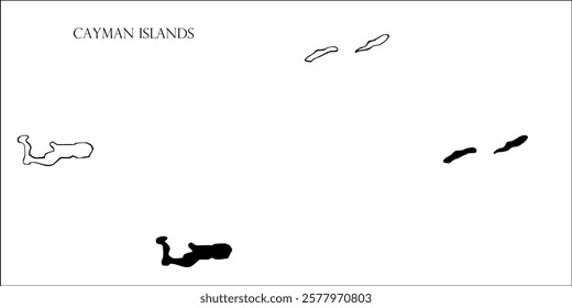 Cayman Islands Blank Map, Cayman Islands Map Outline Vector Images