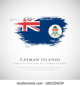 Cayman Islands brush flag vector with constitution day of Cayman islands background