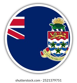 Cayman Islands Button Flag Vector Template Design Illustrator