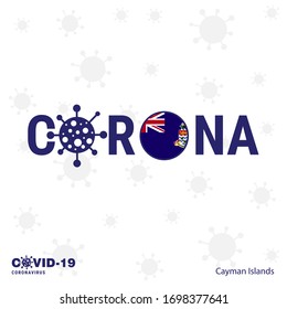 Cayman Islands Coronavirus Typography. COVID-19 country banner. Stay home, Stay Healthy. Take care of your own health