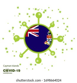 Cayman Islands Coronavius Flag Awareness Background. Stay home, Stay Healthy. Take care of your own health. Pray for Country