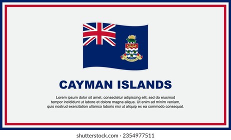 Plantilla de diseño de fondo de resumen de la bandera de las Islas Caimán. Ilustración del Vector del Día de la Independencia de las Islas Caimán. Banner de las Islas Caimán