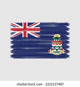 Cayman Islands Flag Brush Strokes Painted