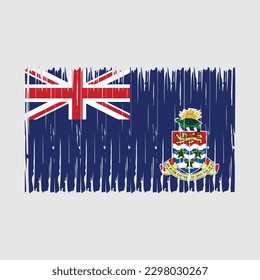 Cayman Islands Flag Brush Vector Illustration