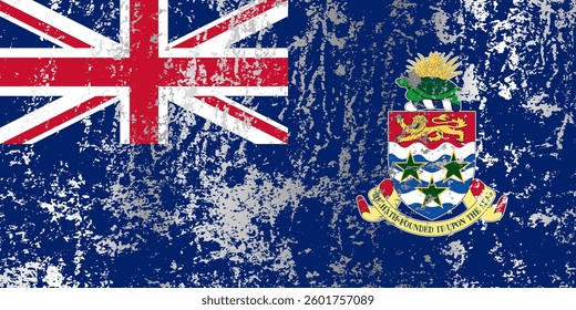 Cayman Islands flag with grunge effect.