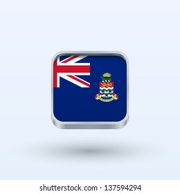 Cayman Islands flag icon square form on gray background. Vector illustration.