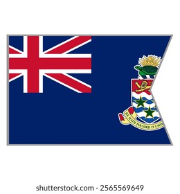 Cayman Islands flag vector design and illustration , National flag country with original color, Pennon flag