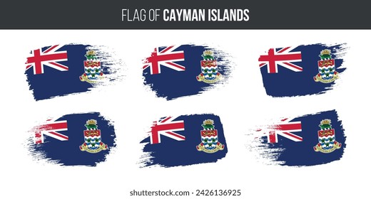 Cayman Islands flags brush stroke grunge vector illustration flag of cayman isolated on white