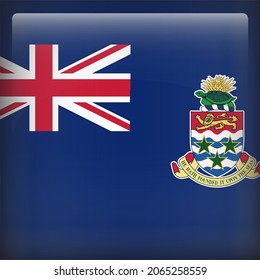 Cayman Islands Glossy 3D Square Country Flag Icon