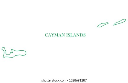 Cayman Islands green line map