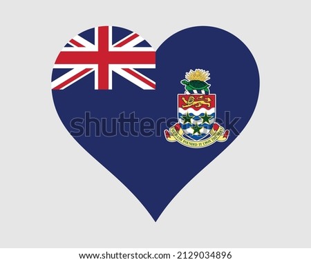 Cayman Islands Heart Flag. Caymans Love Shape Flag. British Overseas Territory Banner Icon Sign Symbol Clipart. EPS Vector Illustration.