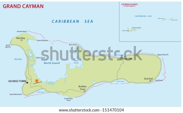 Cayman Islands Map Stock Vector (Royalty Free) 151470104