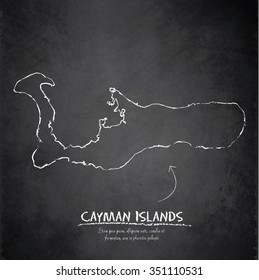 Cayman Islands Map Blackboard Chalkboard Vector Grand Cayman