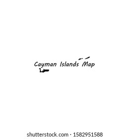 Cayman Islands map filled in black icon