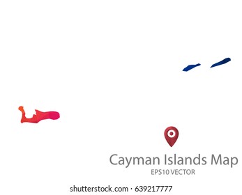 cayman Islands map polygon colorful vector eps10