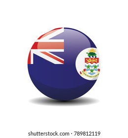 Cayman Islands national circle button flag background texture. Vector illustration.