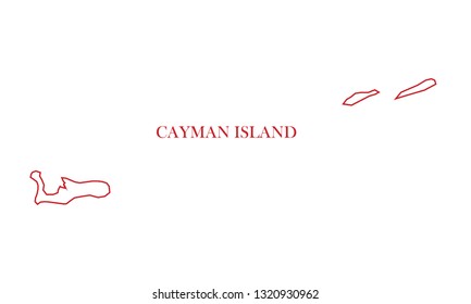 Cayman Islands red line map