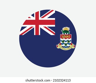 Cayman Islands Round Flag. Cayman Islands Circle Flag. British Overseas Territory Circular Shape Button Banner. EPS Vector Illustration. svg