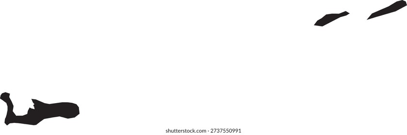 Cayman Islands Silhouette Map Vector Transparent Background Vector.