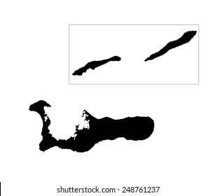 Cayman Islands, vector map silhouette isolated on white background. High detailed silhouette illustration.