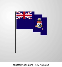 Cayman Islands waving Flag creative background