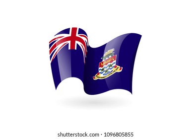 Cayman Islands waving flag vector icon, national symbol. Flag of Cayman Islands, fluttered in the wind - vector illustration isolated on white background.