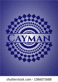 Cayman jean or denim emblem or badge background. Vector Illustration. Detailed.