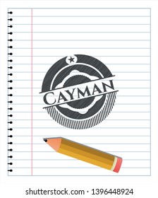 Cayman pencil draw. Vector Illustration. Detailed.