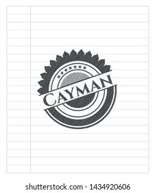 Cayman pencil draw. Vector Illustration. Detailed.