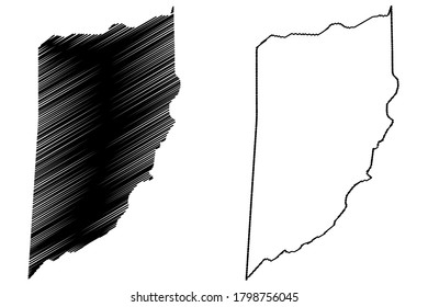 Cayo District (Belize, Districts of Belize) map vector illustration, scribble sketch Cayo map