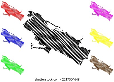 Cayo Sabinal island (Republic of Cuba, Cenrtal America, Caribbean islands) map vector illustration, scribble sketch Cayo Sabinal map