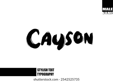 Cayson Negrito Grunge E Rough Brush Texto Tipografia Do Nome Do Menino Do Bebê 