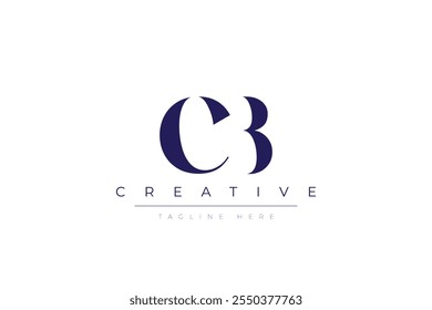 CB abstract minimalist letters Logo Monogram. It is a minimalist logo, this logo is made by combining two letters