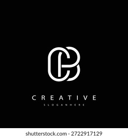 Diseño Abstractas del logotipo del monograma de CB. Este logotipo está diseñado con una combinación de dos letras de línea C y B