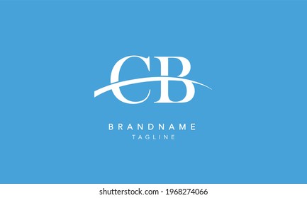 CB Alphabet initial swoosh Abstract Icon Logo vector illustration