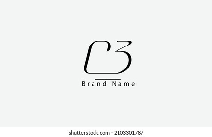 CB BC C B abstract vector logo design template
