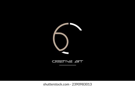 Monograma del logotipo de las letras abstractas CB, BC, C, B