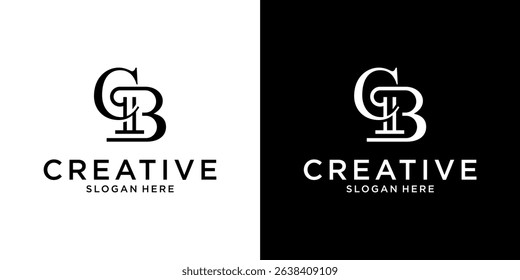 CB or BC initial letter logo design vector