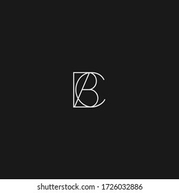 CB or BC letter logo in unique minimal font