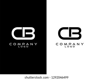 cb, bc modern logo design with white and black color that can be used for business company.