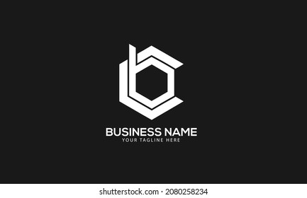 CB or BC polygon Cubics abstract monogram vector logo template