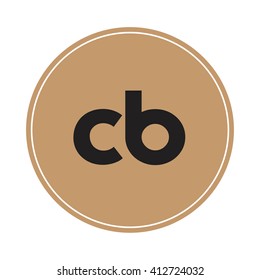 cb brown letters ,abstract background logo, design identity in circle, alphabet letter