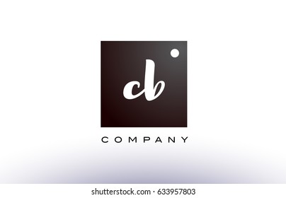 CB C B black white handwritten handwriting alphabet company letter logo square design template dot dots creative abstract