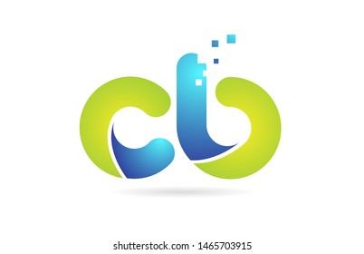 cb c b blue green alphabet combination letter logo design suitable for a company or business