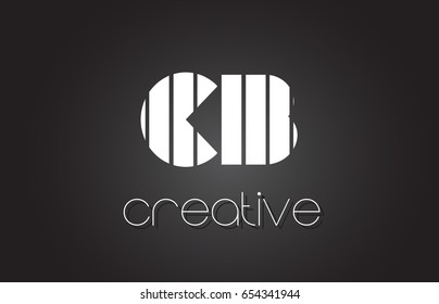 CB C B Creative Letter Logo Design With White and Black Lines.