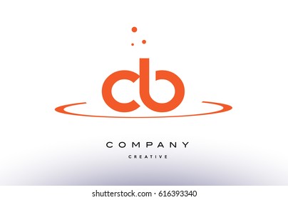 CB C B creative orange swoosh dots alphabet company letter logo design vector icon template