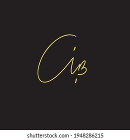 CB c b Initial handwriting creative fashion elegant design logo Sign Symbol template vector icon