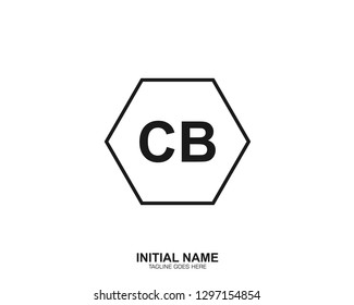 CB C B Initial logo letter with minimalist concept vector